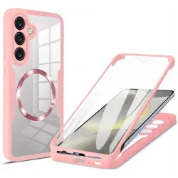 Phonesta Slim Protect 360 hoesje met Screenprotector en MagSafe voor Samsung Galaxy S25/S24 - Roze