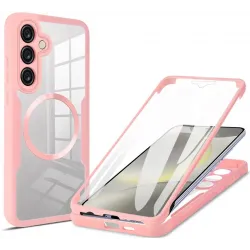 Phonesta Slim Protect 360 hoesje met Screenprotector en MagSafe voor Samsung Galaxy S24 FE - Roze