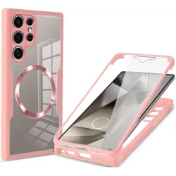 Phonesta Slim Protect 360 hoesje met Screenprotector en MagSafe voor Samsung Galaxy S24 Ultra - Roze