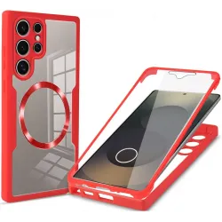 Phonesta Slim Protect 360 hoesje met Screenprotector en MagSafe voor Samsung Galaxy S25 Ultra - Rood