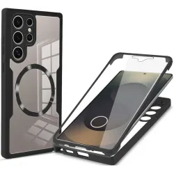 Phonesta Slim Protect 360 hoesje met Screenprotector en MagSafe voor Samsung Galaxy S25 Ultra - Zwart