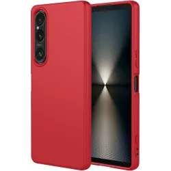 Phonesta Soft Silk Silicone Back Cover hoesje voor Sony Xperia 1 VII - Rood