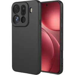 Phonesta Soft Silk Silicone Back Cover hoesje voor Oppo Find X9 Pro - Zwart