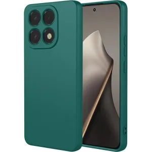 Phonesta Soft Silk Silicone Back Cover hoesje voor Xiaomi 15T - Donkergroen
