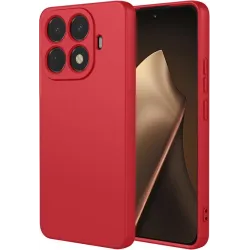 Phonesta Soft Silk Silicone Back Cover hoesje voor Xiaomi 15T Pro - Rood