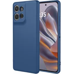 Phonesta Soft Silk Silicone Back Cover hoesje voor Motorola Edge 60 Neo/Edge 50 Neo / ThinkPhone 25 - Donkerblauw