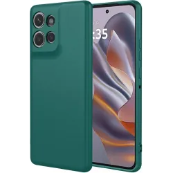 Phonesta Soft Silk Silicone Back Cover hoesje voor Motorola Edge 60 Neo/Edge 50 Neo / ThinkPhone 25 - Donkergroen