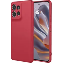 Phonesta Soft Silk Silicone Back Cover hoesje voor Motorola Edge 60 Neo/Edge 50 Neo / ThinkPhone 25 - Rood