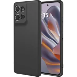 Phonesta Soft Silk Silicone Back Cover hoesje voor Motorola Edge 60 Neo/Edge 50 Neo / ThinkPhone 25 - Zwart