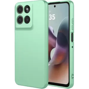 Phonesta Soft Silk Silicone Back Cover hoesje voor Motorola Moto G56 - Matcha Green