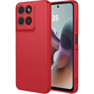 Phonesta Soft Silk Silicone Back Cover hoesje voor Motorola Moto G56 - Rood