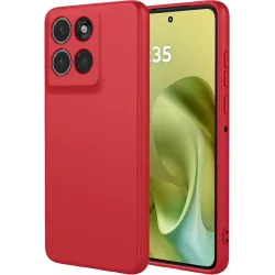 Phonesta Soft Silk Silicone Back Cover hoesje voor Motorola Moto G86 - Rood