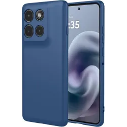 Phonesta Soft Silk Silicone Back Cover hoesje voor Motorola Moto G86 Power - Donkerblauw