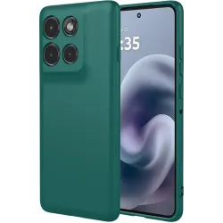 Phonesta Soft Silk Silicone Back Cover hoesje voor Motorola Moto G86 Power - Donkergroen