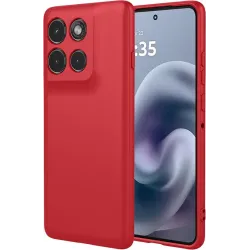 Phonesta Soft Silk Silicone Back Cover hoesje voor Motorola Moto G86 Power - Rood