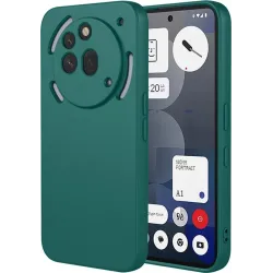 Phonesta Soft Silk Silicone Back Cover hoesje voor Nothing Phone (3a) Pro - Donkergroen
