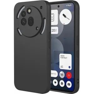 Phonesta Soft Silk Silicone Back Cover hoesje voor Nothing Phone (3a) Pro - Zwart