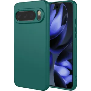 Phonesta Soft Silk Silicone Back Cover hoesje voor Google Pixel 10 / 10 Pro - Donkergroen