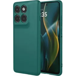 Phonesta Soft Silk Silicone Back Cover hoesje voor Motorola Edge 60 Pro - Donkergroen