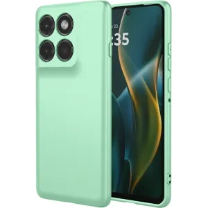 Phonesta Soft Silk Silicone Back Cover hoesje voor Motorola Edge 60 Pro - Matcha Green