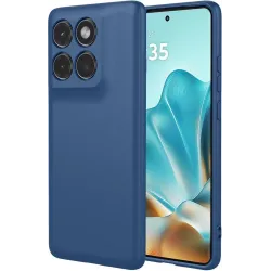 Phonesta Soft Silk Silicone Back Cover hoesje voor Motorola Edge 60 / Edge 60 Fusion - Donkerblauw