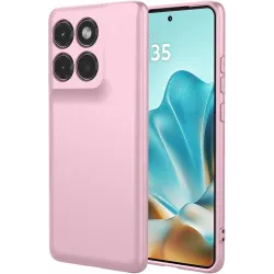 Phonesta Soft Silk Silicone Back Cover hoesje voor Motorola Edge 60 / Edge 60 Fusion - Roze