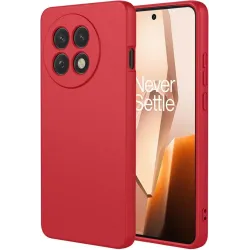 Phonesta Soft Silk Silicone Back Cover hoesje voor OnePlus 13R - Rood