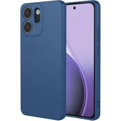 Phonesta Soft Silk Silicone Back Cover hoesje voor Oppo Reno14 F/FS - Donkerblauw