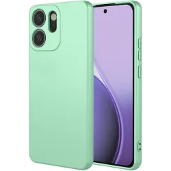Phonesta Soft Silk Silicone Back Cover hoesje voor Oppo Reno14 F/FS - Matcha Green