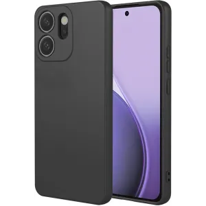 Phonesta Soft Silk Silicone Back Cover hoesje voor Oppo Reno14 F/FS - Zwart