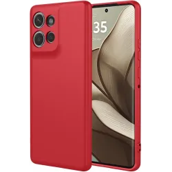 Phonesta Soft Silk Silicone Back Cover hoesje voor Motorola Edge 50 - Rood