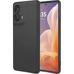 Phonesta Soft Silk Silicone Back Cover hoesje voor Motorola Edge 50 Fusion - Zwart