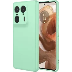 Phonesta Soft Silk Silicone Back Cover hoesje voor Motorola Edge 50 Ultra - Matcha Green