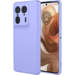 Phonesta Soft Silk Silicone Back Cover hoesje voor Motorola Edge 50 Ultra - Paars