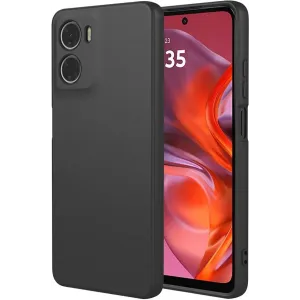 Phonesta Soft Silk Silicone Back Cover hoesje voor Motorola Moto G05 / Moto E15 - Zwart