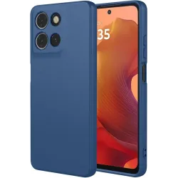 Phonesta Soft Silk Silicone Back Cover hoesje voor Motorola Moto G17/G17 Power/G15/G15 Power - Donkerblauw