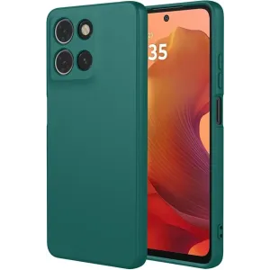 Phonesta Soft Silk Silicone Back Cover hoesje voor Motorola Moto G17/G17 Power/G15/G15 Power - Donkergroen