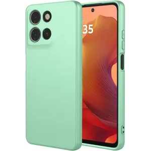 Phonesta Soft Silk Silicone Back Cover hoesje voor Motorola Moto G17/G17 Power/G15/G15 Power - Matcha Green