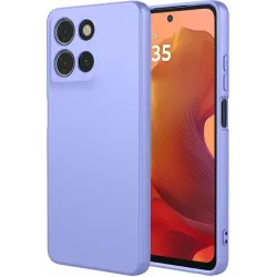 Phonesta Soft Silk Silicone Back Cover hoesje voor Motorola Moto G17/G17 Power/G15/G15 Power - Paars