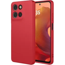 Phonesta Soft Silk Silicone Back Cover hoesje voor Motorola Moto G17/G17 Power/G15/G15 Power - Rood