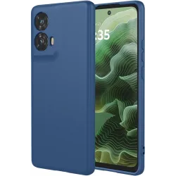 Phonesta Soft Silk Silicone Back Cover hoesje voor Motorola Moto G35 - Donkerblauw
