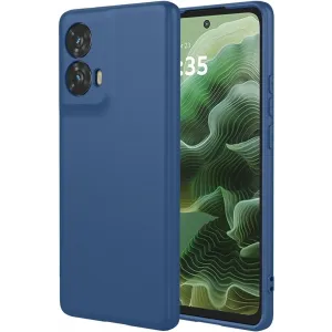Phonesta Soft Silk Silicone Back Cover hoesje voor Motorola Moto G35 - Donkerblauw