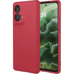 Phonesta Soft Silk Silicone Back Cover hoesje voor Motorola Moto G35 - Rood