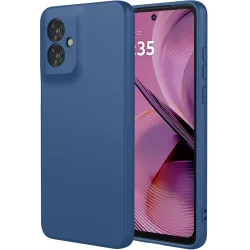 Phonesta Soft Silk Silicone Back Cover hoesje voor Motorola Moto G55 - Donkerblauw