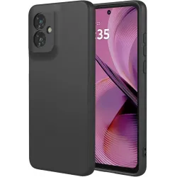 Phonesta Soft Silk Silicone Back Cover hoesje voor Motorola Moto G55 - Zwart