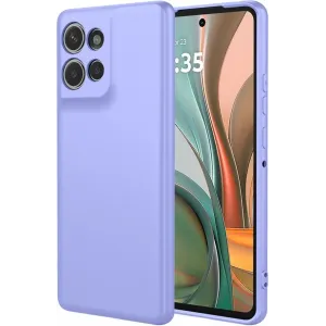 Phonesta Soft Silk Silicone Back Cover hoesje voor Motorola Moto G75 - Paars