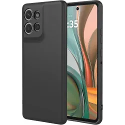 Phonesta Soft Silk Silicone Back Cover hoesje voor Motorola Moto G75 - Zwart