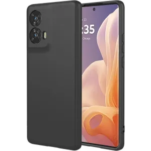 Phonesta Soft Silk Silicone Back Cover hoesje voor Motorola Moto G85 - Zwart