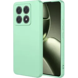 Phonesta Soft Silk Silicone Back Cover hoesje voor Xiaomi 14T - Matcha Green
