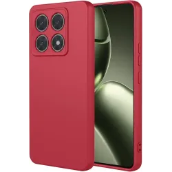 Phonesta Soft Silk Silicone Back Cover hoesje voor Xiaomi 14T - Rood